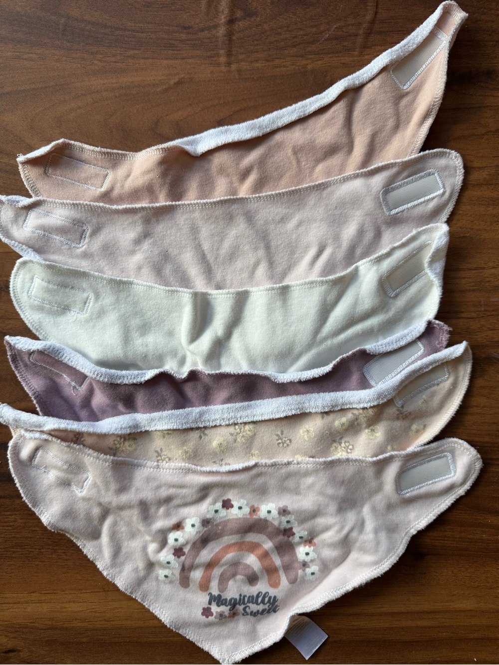 chick pea Pastel Rainbow Bandana Bibs - Pink, Cream, Mauve, Peach